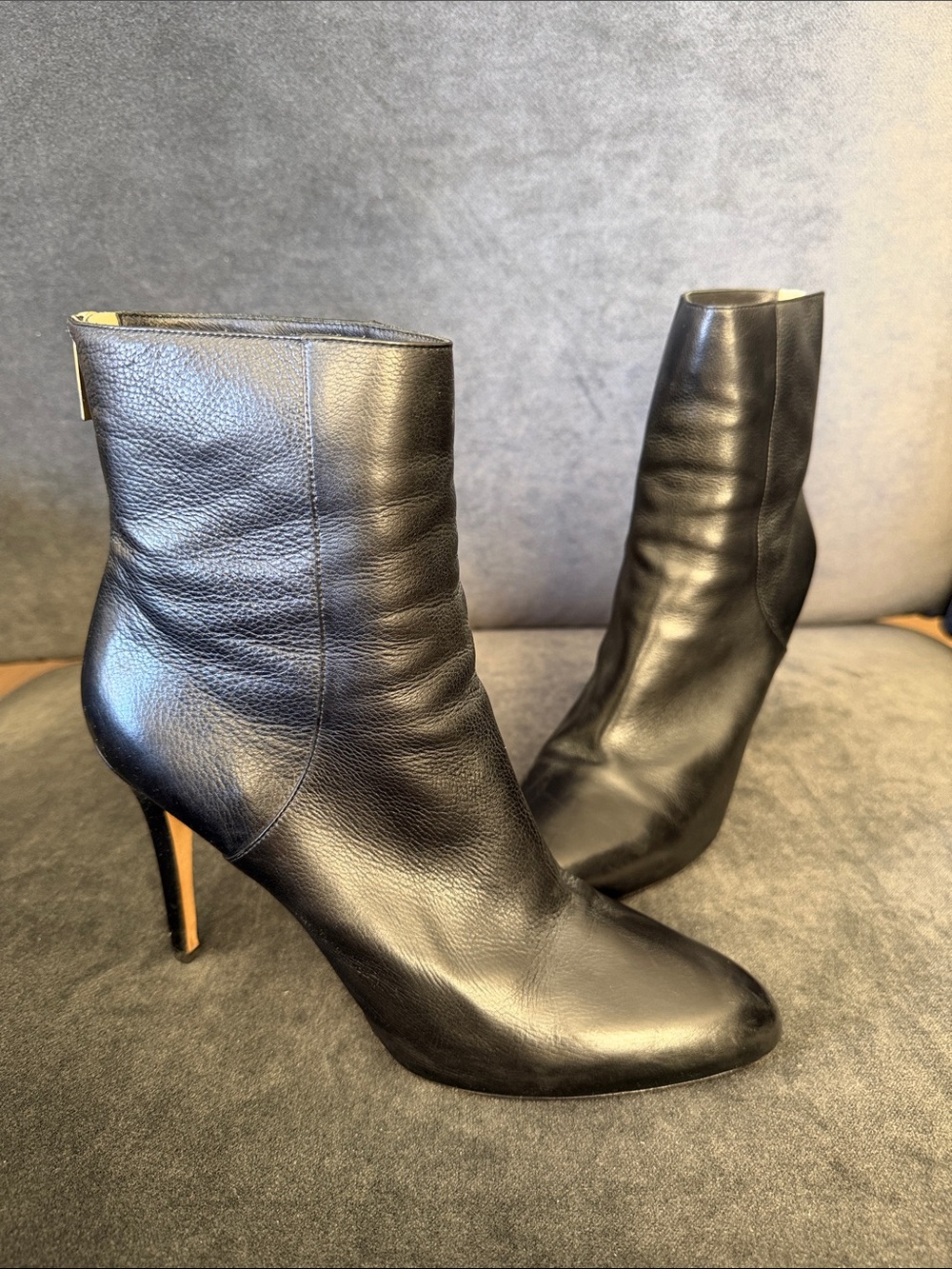Jimmy Choo 247Balfour Grainy Calfskin Black Ankle Boots Sz US10 (EU41)